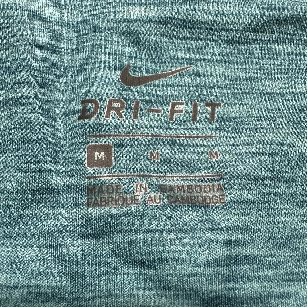 Nike Legging‎ Pants Women Medium Dri Fit Teal Solid Athletic Ankle Pull On - Picture 3 of 8